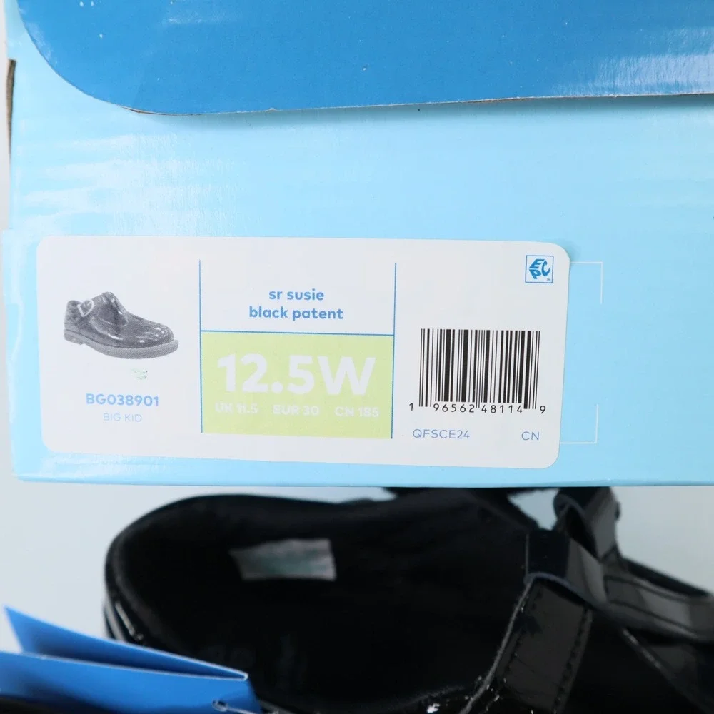 Stride Rite Big Girls Sr Susie Mary Jane Flats Size 12.5 Shoes Black Patent NEW